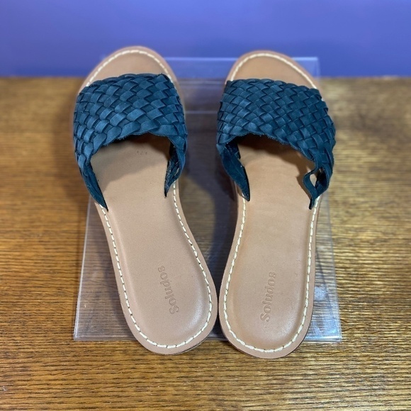 Soludos Women's Rose Woven Sandal 6 Black Slip on Vacation Minimalist Casual - Picture 8 of 10